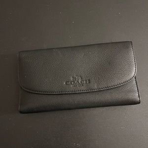 COACH Pebble Leather Checkbook Wallet